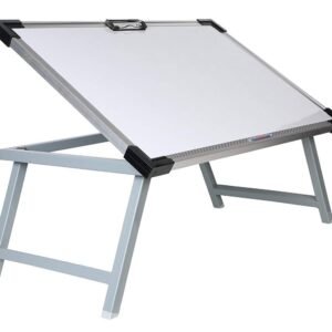 Rite Tables Multi Purpose White Board Study Table with Paper Holding Clip Portable Table Wood Portable Laptop Table  (Finish Color - Black Corners, Pre Assembled)