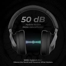 ZEBRONICS Silencio 111,Over Ear Wireless Headphone,Hybrid ANC (50dB),55*Hrs Backup,Transparency Mode,40mm Titanium Drivers,3 EQ Modes,ENC,Gaming Mode,Dual Pairing,Rapid Charge,Bluetooth v5.4 (Black)